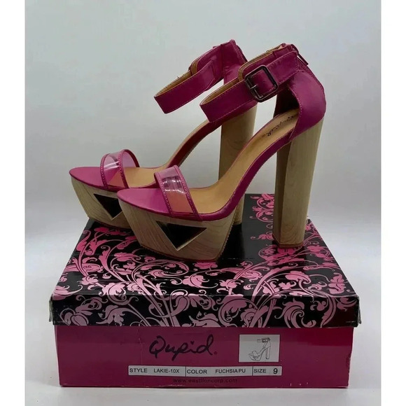 Qupid Fuchsia‎ PU 6” Platform High Heels Pumps Women’s Size 9 Lakie-10X - Picture 1 of 7